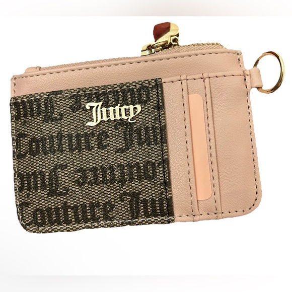 Juicy Couture Taupe Dark Brown Mini Wristlet Purse Set Logo Crossbody - Picture 4 of 7